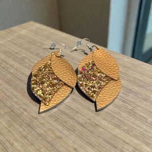 Gold Leaf Dangle Earrings